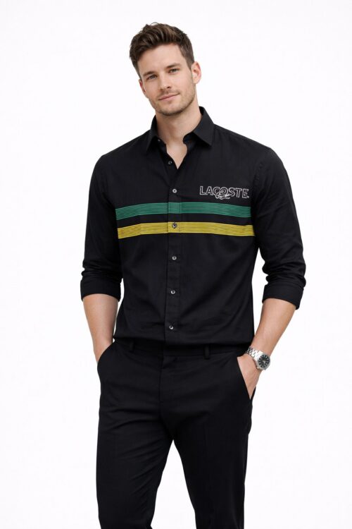 lacoste black shirt geniune quailty