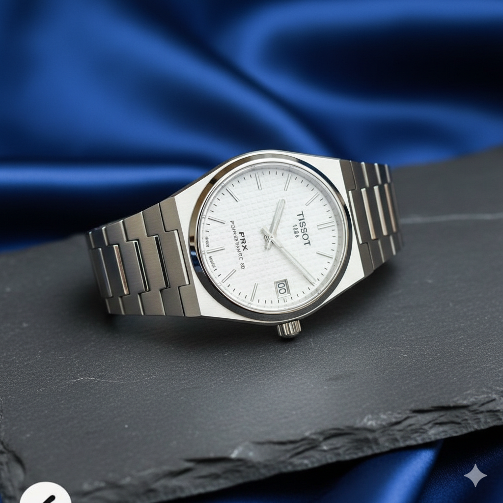 Tissot PRX Silver Dial Luxury Stainless Steel Watch