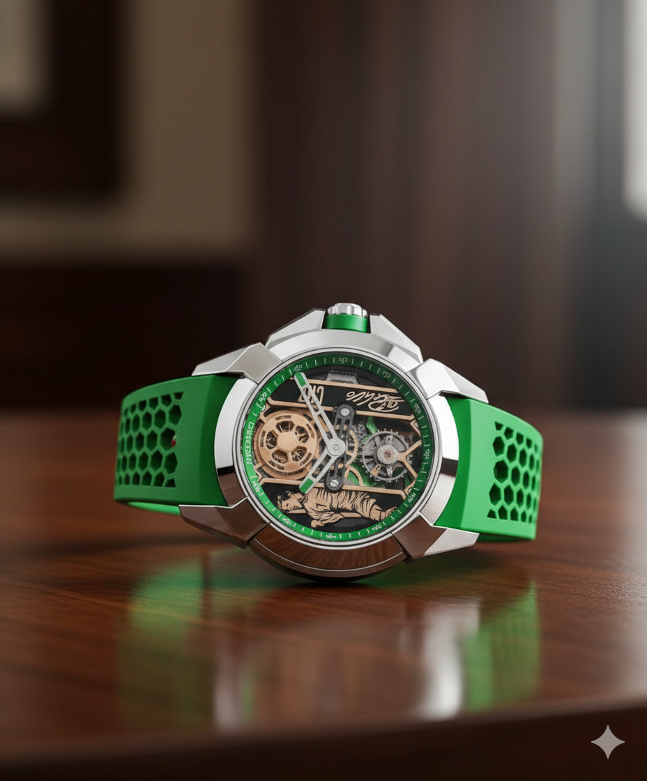 jacob Green Dial Silicone Strap Men’s Luxury Sports Watch