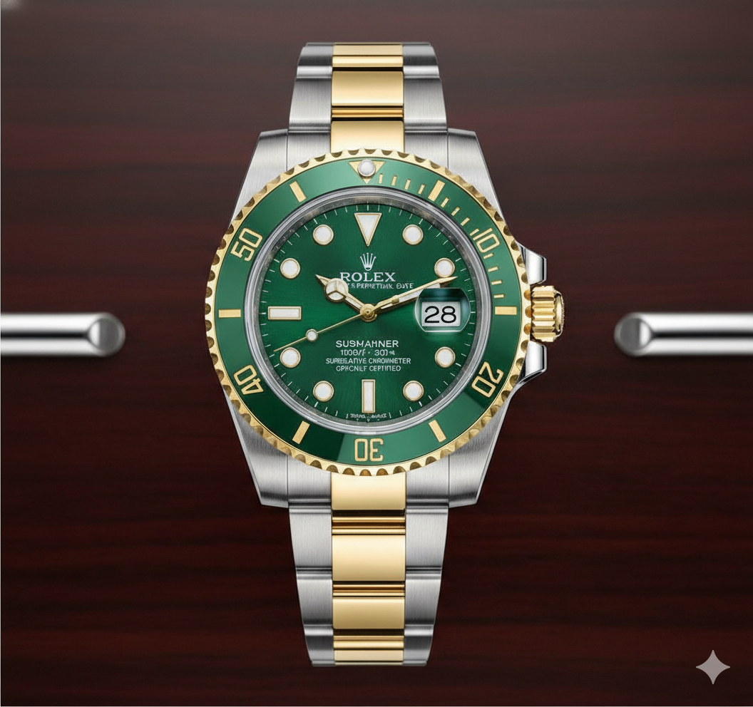 Rolex Submariner Date Two-Tone Green Dial Luxury Dive Watch