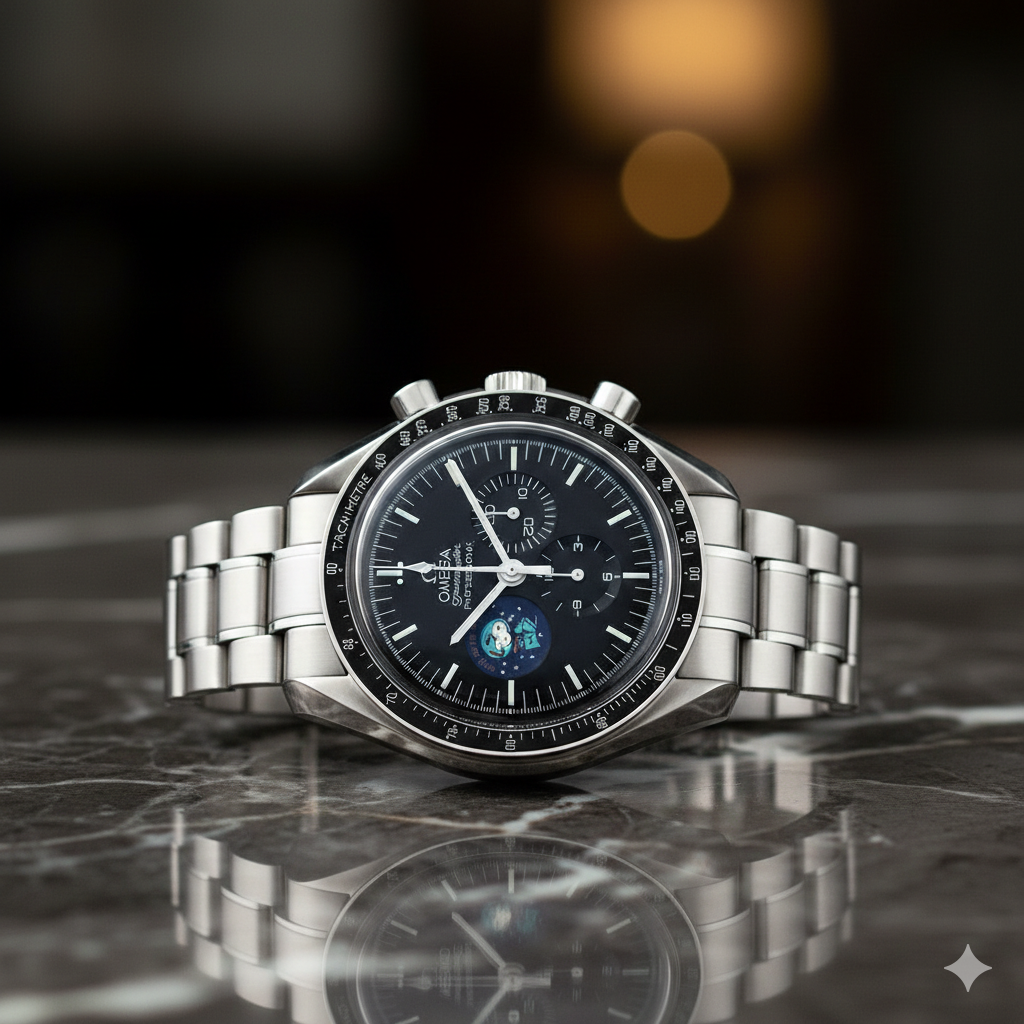 Omega Speedmaster Moonphase Stainless Steel Chronograph Watch – Iconic Swiss Luxury Timepiece