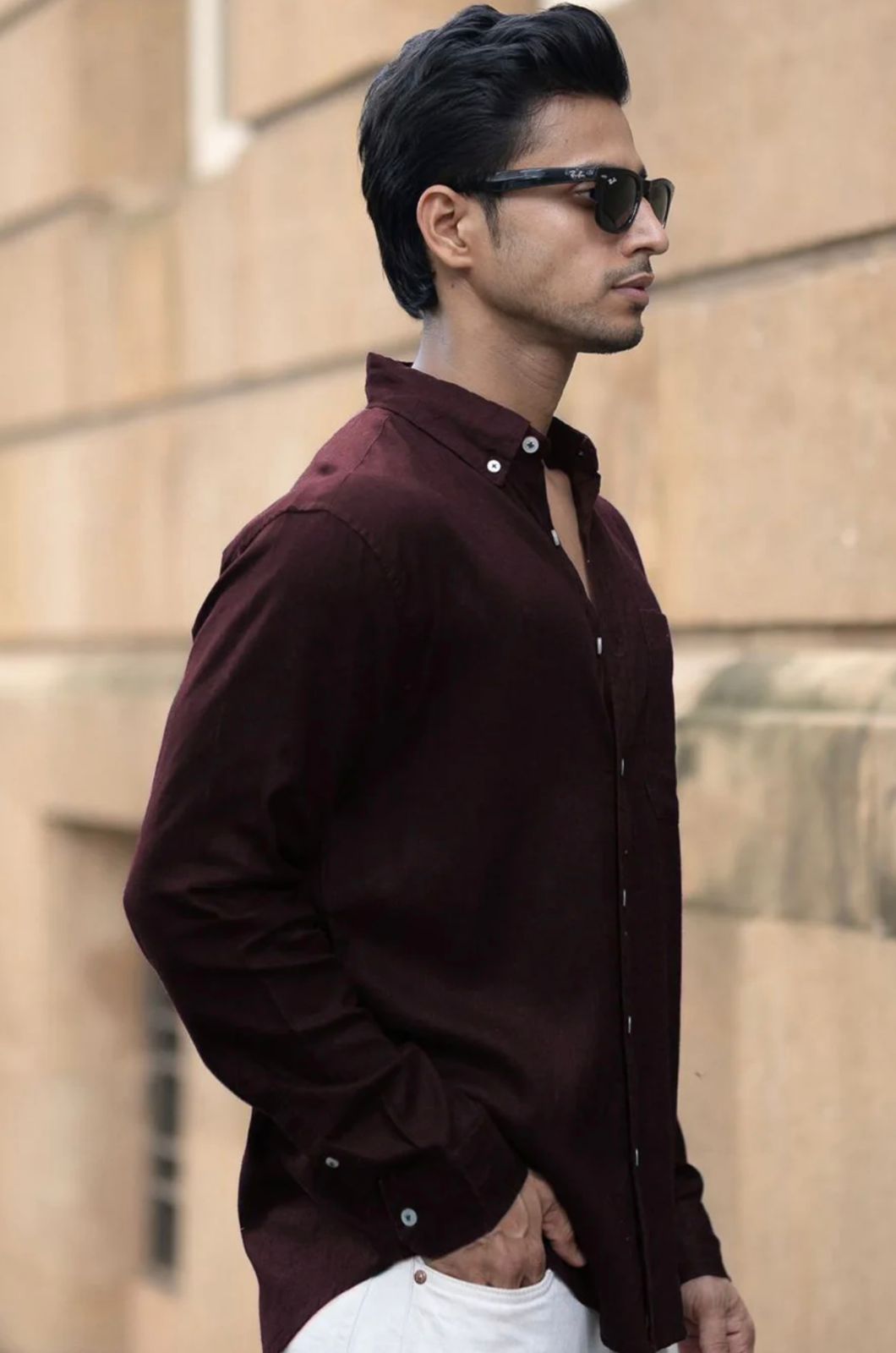 Best Premium Original Ralph Lauren Maroon Shirt – Cotton Shirt for Men