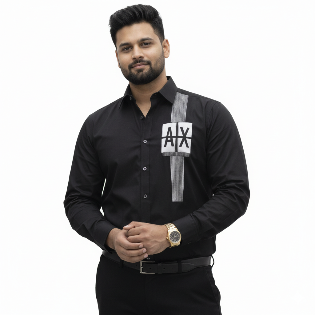 drezola branded Men’s Slim-Fit Cotton Shirt