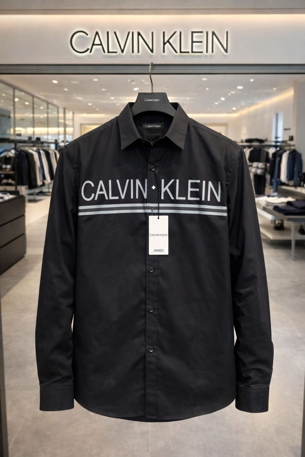 Premium Men’s CK Style Black Premium Cotton Shirt - Image 2