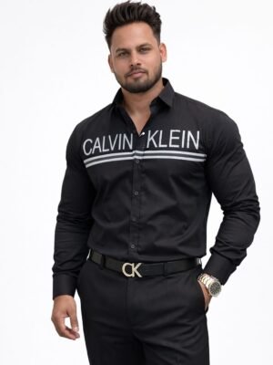 Premium Menβs CK Style Black Premium Cotton Shirt