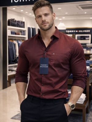 Tommy Hilfiger Men’s Cotton| Premium Shirt Slim Fit
