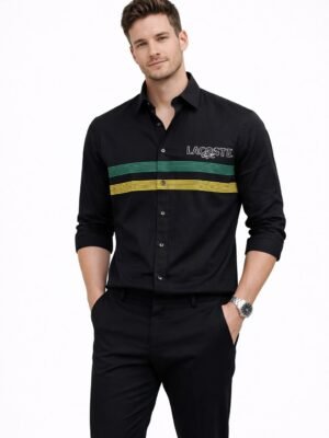 Lacoste Men’s Black  Cotton Premium Shirt Slim Fit