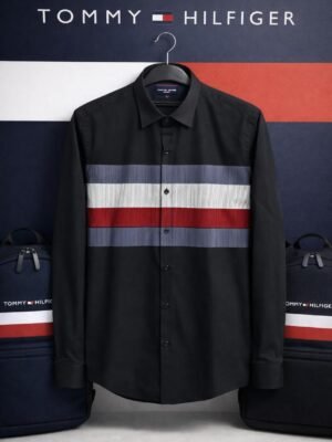 Tommy Hilfiger Men’s Blue Striped Cotton Shirt