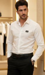 Armani Exchange Black Logo Slim Fit Shirt for Men - Original A|X Casual Wear - Image 5