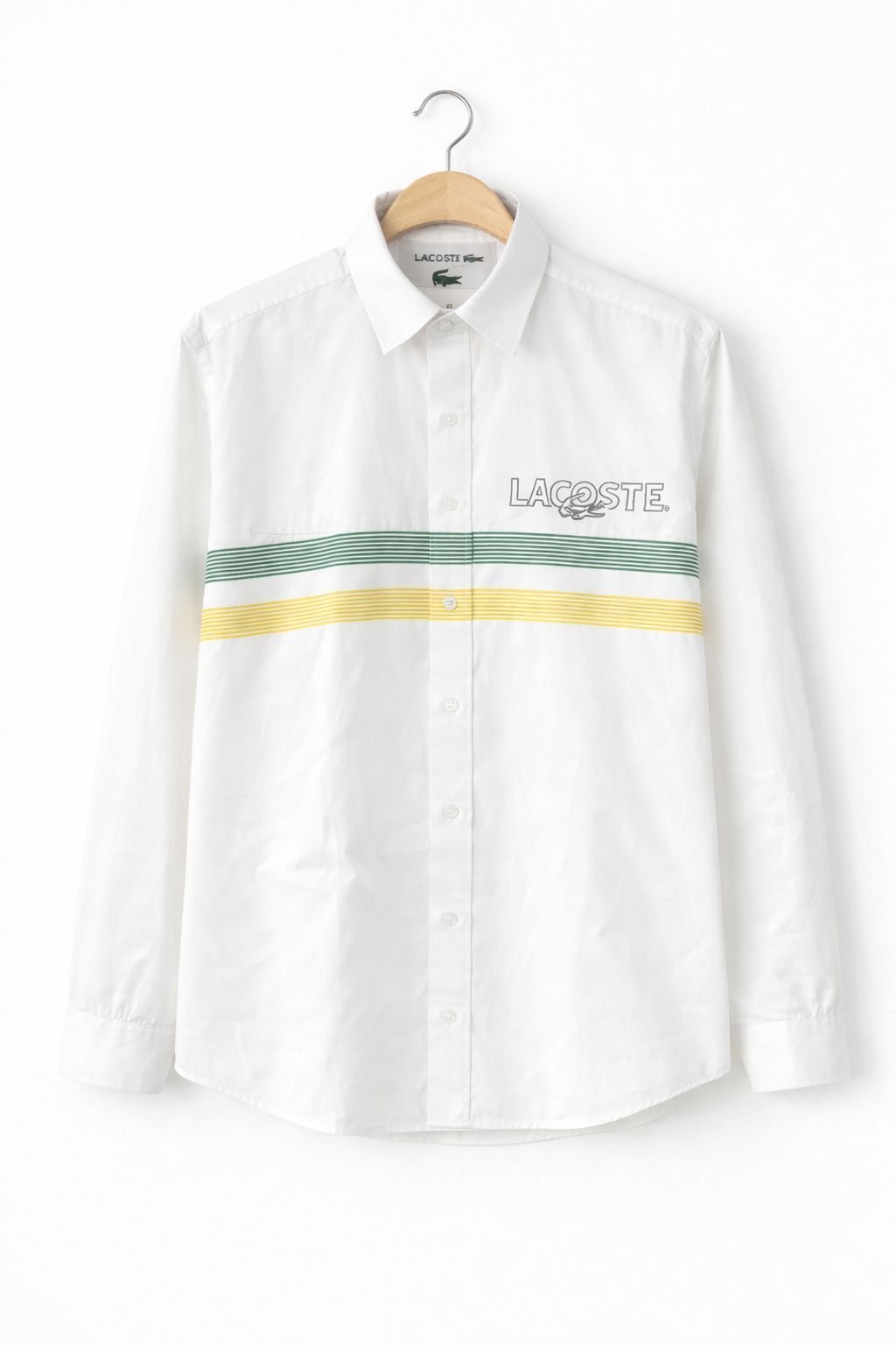 Premium Lacoste Men’s White Cotton Shirt - Image 2
