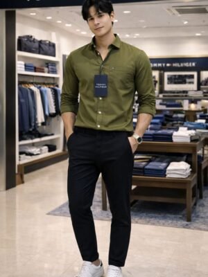 Tommy Hilfiger Men’s Cotton Slim Fit Premium Shirt