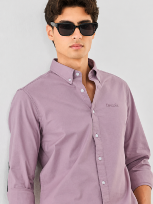Men Lavender Oxford Cotton Shirt | Premium Casual Shirt for Men