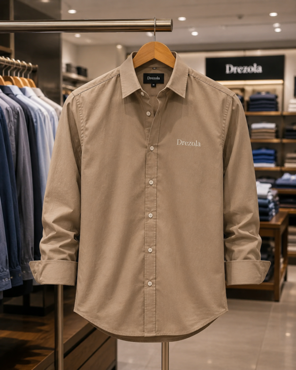 Men Beige Casual Shirt | Premium Cotton Blend Shirt for Men